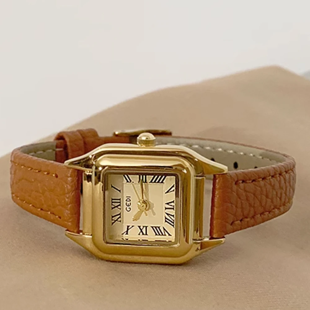 Fashion temperament minimalist luxury small square belt with quartz women's watch for women‘s girl party gift jewlry wholesale