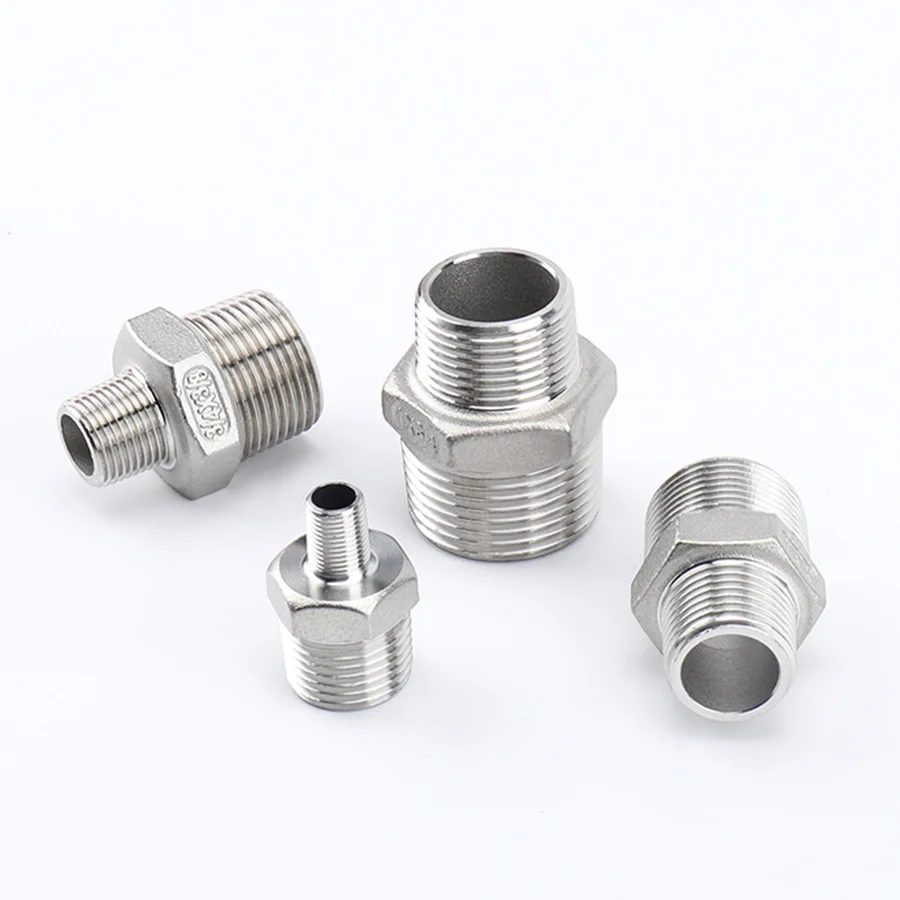 

1/8" 1/4" 3/8" 1/2" 3/4" 1" 1-1/4" 1-1/2" BSP Reducing Hexagonal Male Thread 304 Stainless Steel Joint Adapter Plumbing Fittings