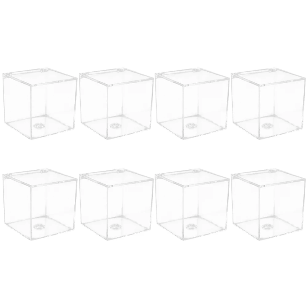 

8Pcs Clear Acrylic Candy Boxes Durable Transparent Organizer for Jewelry Crafts Small Storage Container Acrylic Candy Box