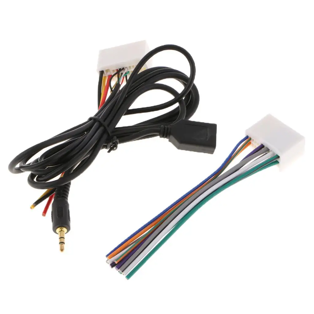 Car Audio Cable Harness Plug W/ USB AUX Line for K2 K5 Hyundai