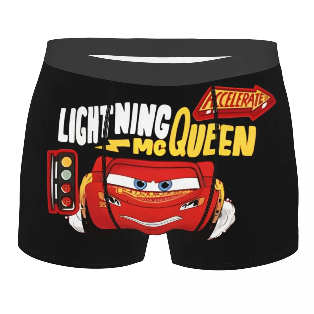 

Мужское модное нижнее белье с изображением автомобилей Lightning Mcqueen, трусы-боксеры, мужские дышащие шорты, трусы