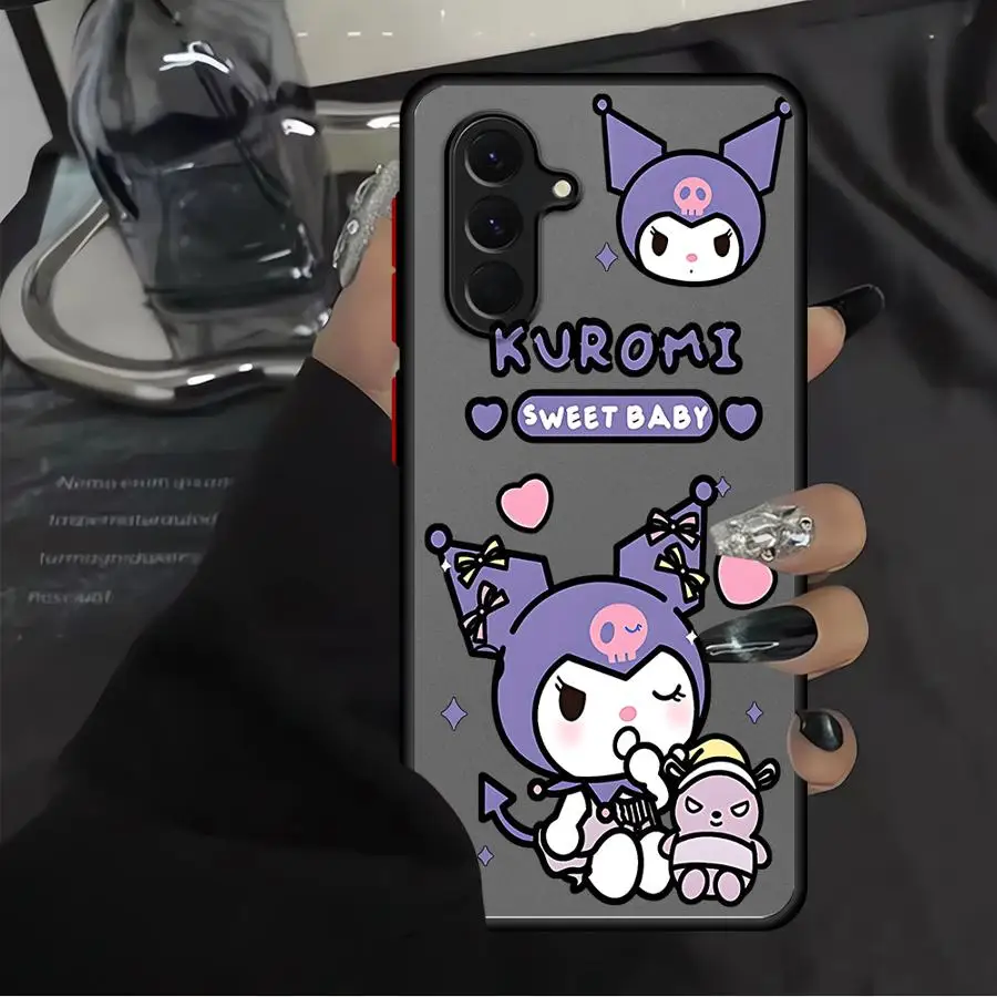 Casing Belakang Ponsel untuk Samsung Galaxy A73 A24 A52 A56 A35 A36 A25 A26 A22 A54 A34 A21s A53 Sanrio Kuromi Pochacco