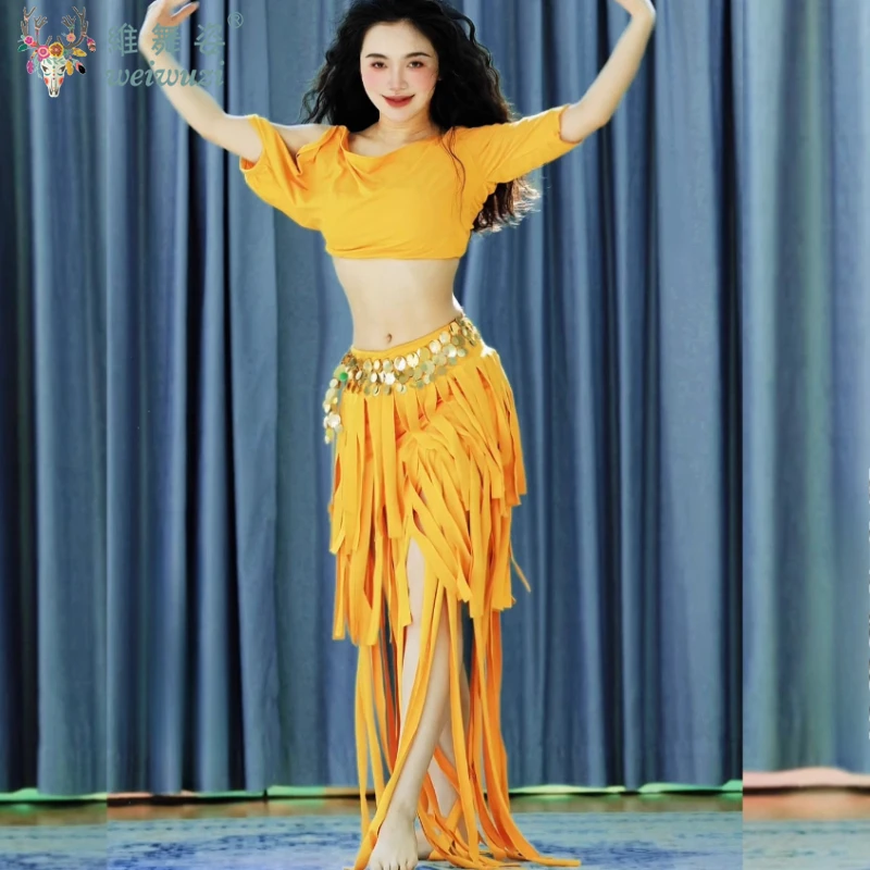

Elegant Belly Dancer Costume Set for Women Sexy Top+sexy Drum Solo Skirt Oriental Belly Dancing Wear Clothing Bellydance Outfit