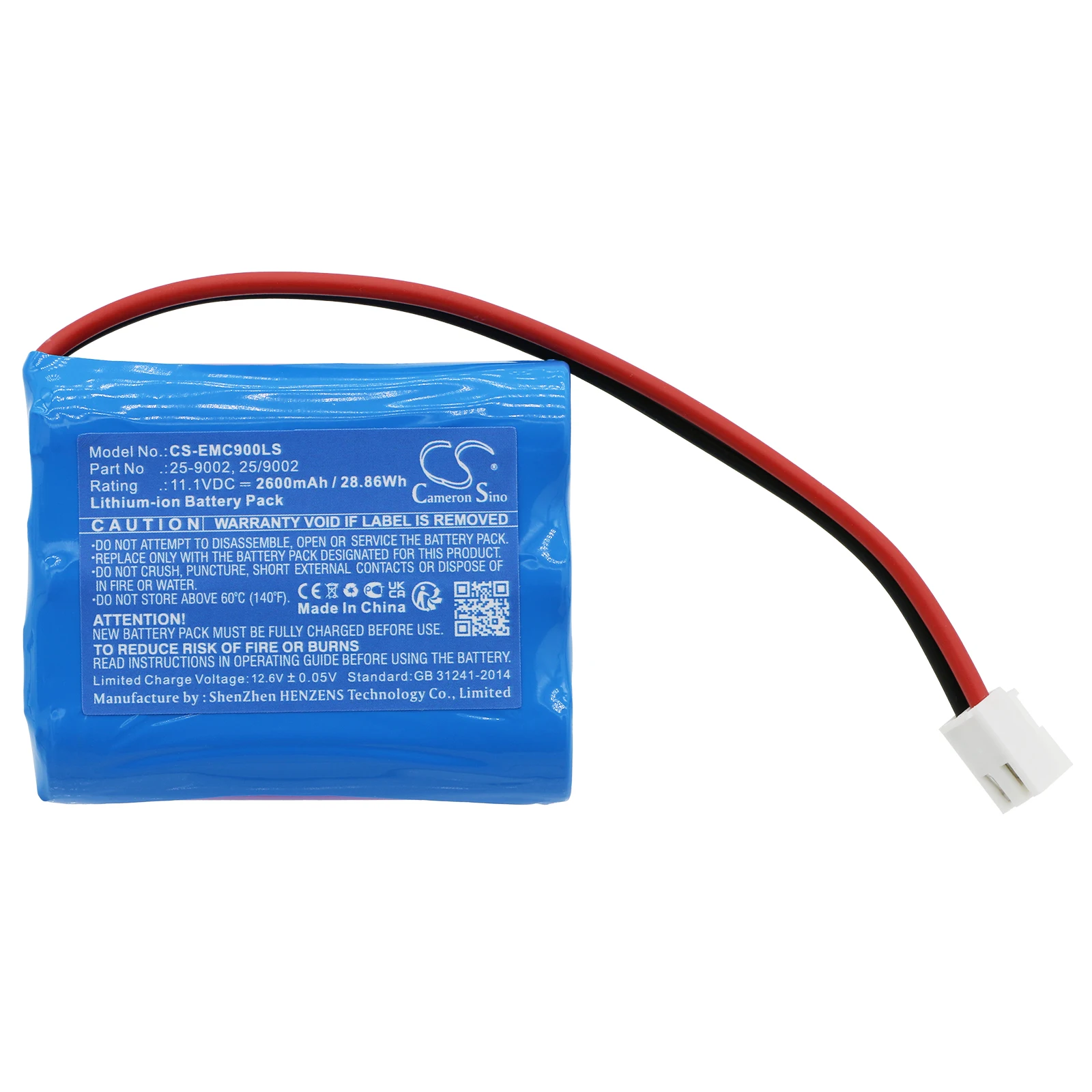 Batería de repuesto CS para SATCO/NUVO Freedom Emergency Fixture (25-9002) PN:25-9002,25/9002 2600mAh / 28.86Wh