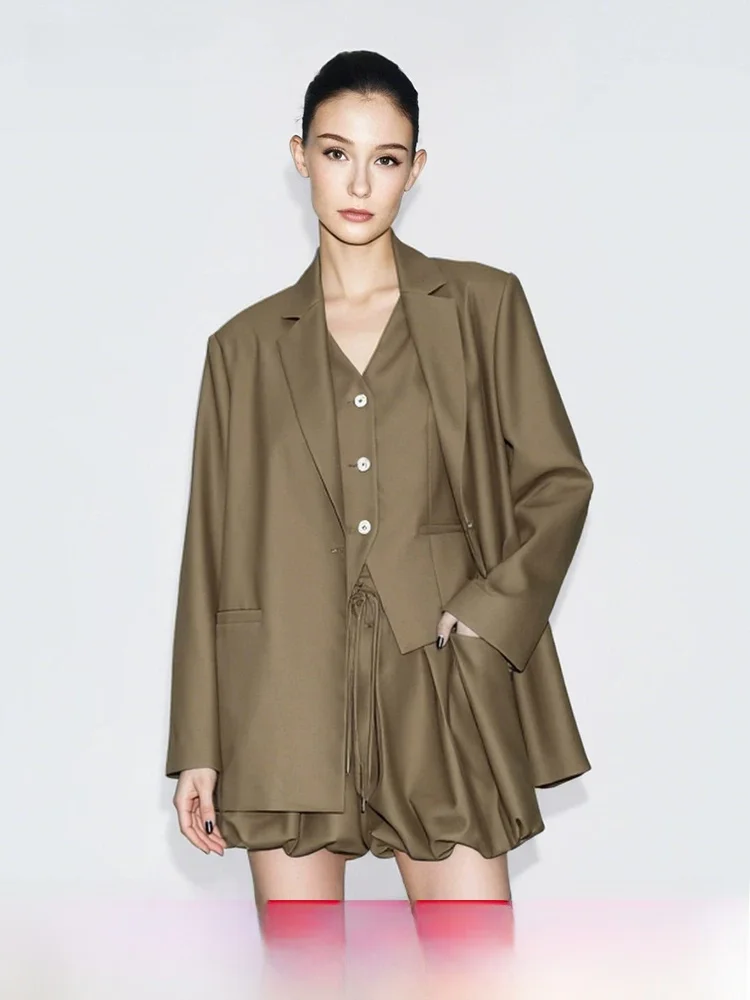 

Spring New Style Women's Suit Shoulder Pads Embroidered Loose Long Sleeve Casual Fashion Polyester Fiber Letter Pattern