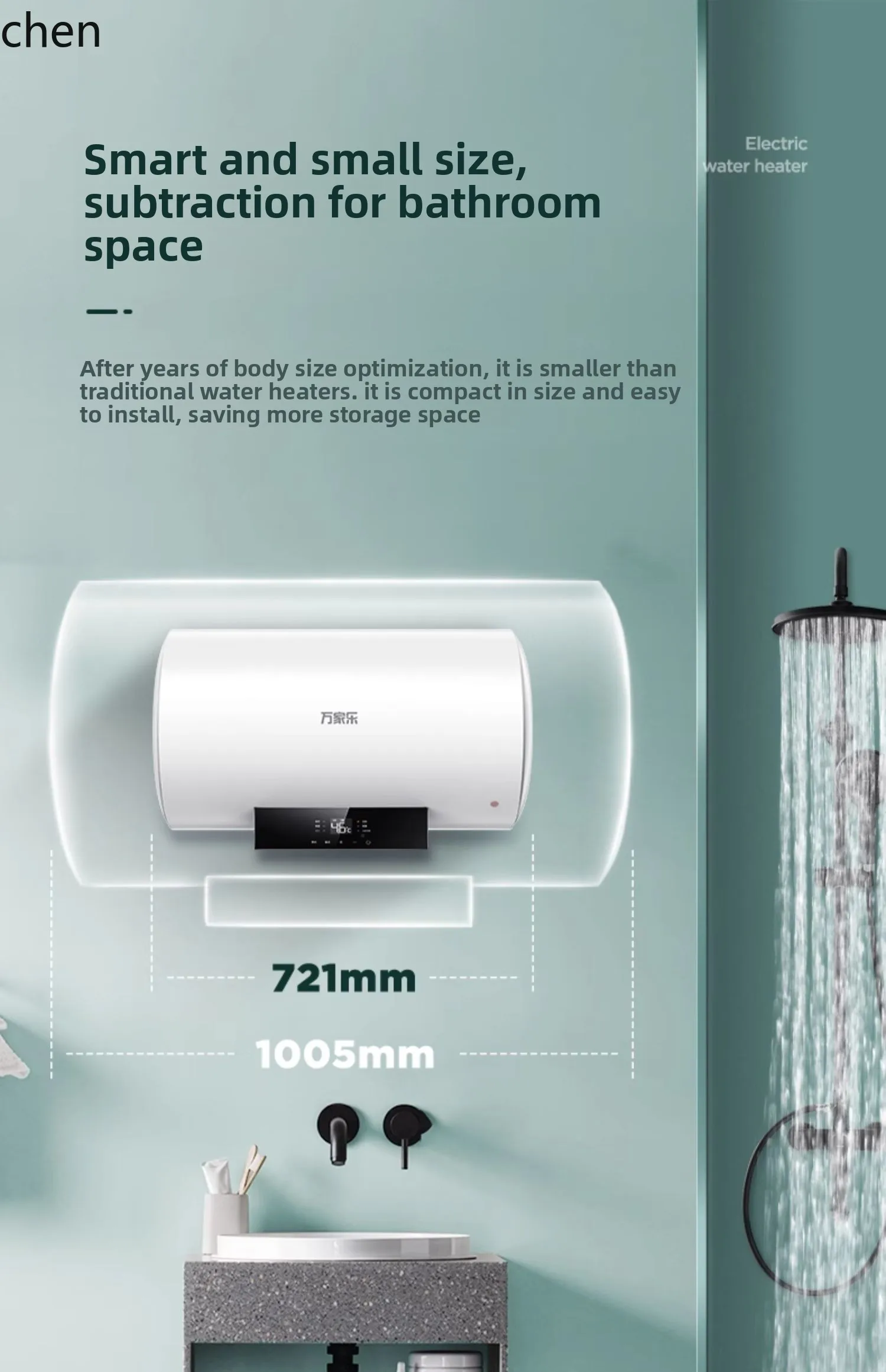 LXC scaldabagno elettrico domestico elettrico 50 litri bagno tipo di accumulo d'acqua piccolo bagno da 60 litri