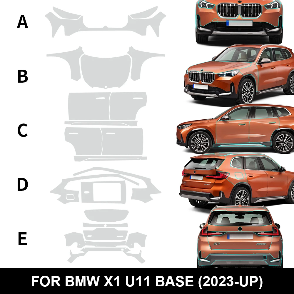 

Pre Cut Car Paint Protection Film for BMW X1 Base U11 2023 PPF Clear Kit Accessories Transparent Body TPU Anti-scratch