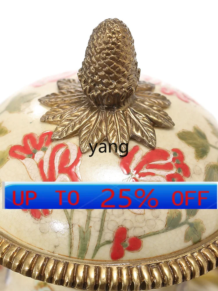 

CX Ceramic Inlaid Copper Creative Color Painted Trophy Decoration High-End Home Living Room Decoration