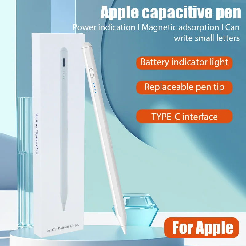 Stylus Pen For Apple Pencil with Led Indicators Palm Rejection Touch Pencil for 2022 2021 2020 2019 2018 iPad 30Min Fast Charge