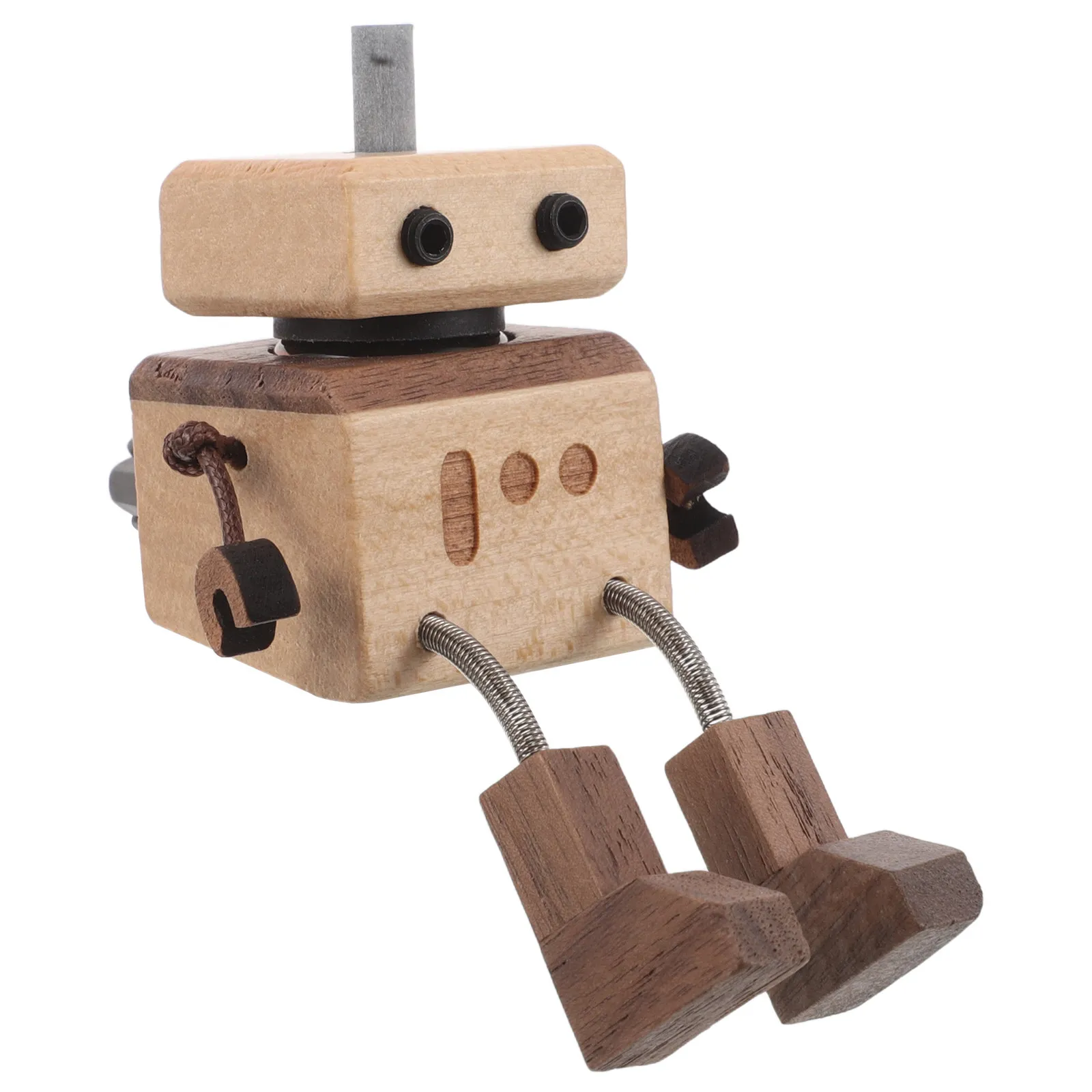 Robot Shaped Wood Car Diffuser Aromatherapy Air Freshener for Vehicle Interior Refillable Scent Dispenser Vent Mount Decoration