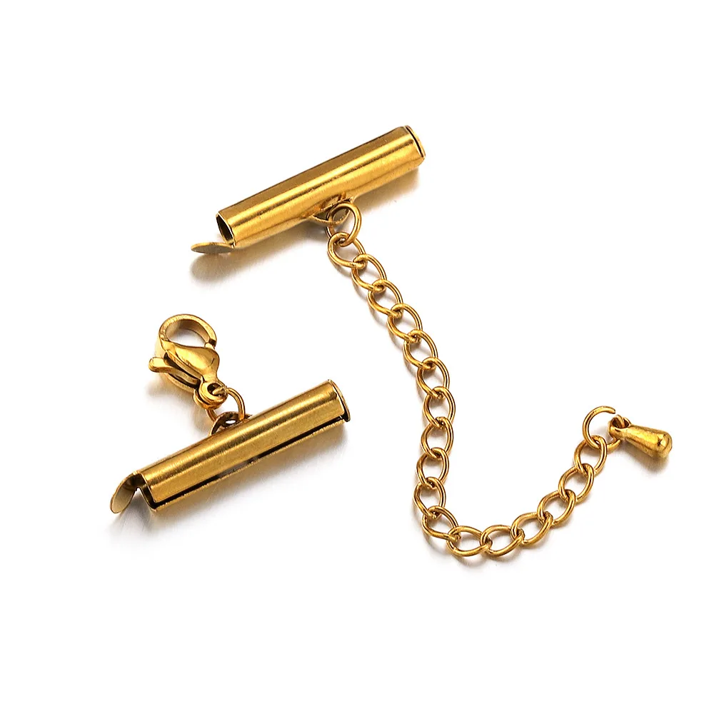 4Set 10-40mm Roestvrij Stalen Armband Eindconnector Uitbreiding Karabijn Schuifhaak Staart Ketting DIY Sieraden maken Accessoires