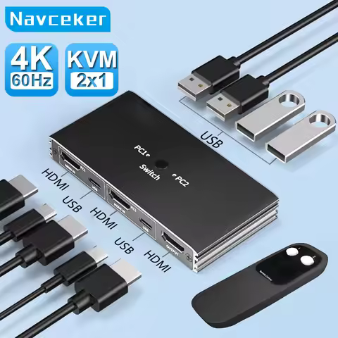 Navceker 2-port HDMI KVM switch with remote — Best simple one-monitor switch