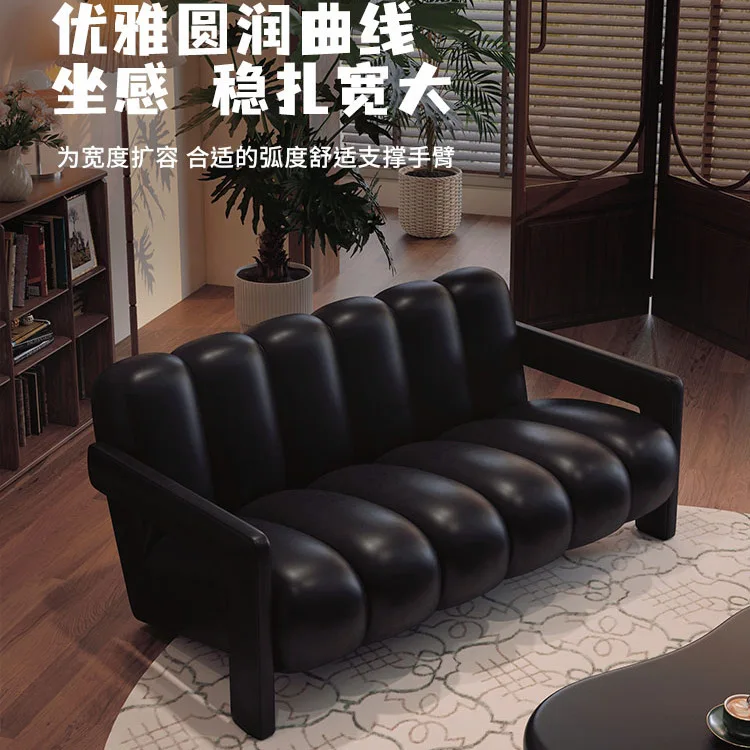 Retro, kain hitam, sofa, kemewahan ringan, rumah, ruang tamu, sofa kecil, apartemen