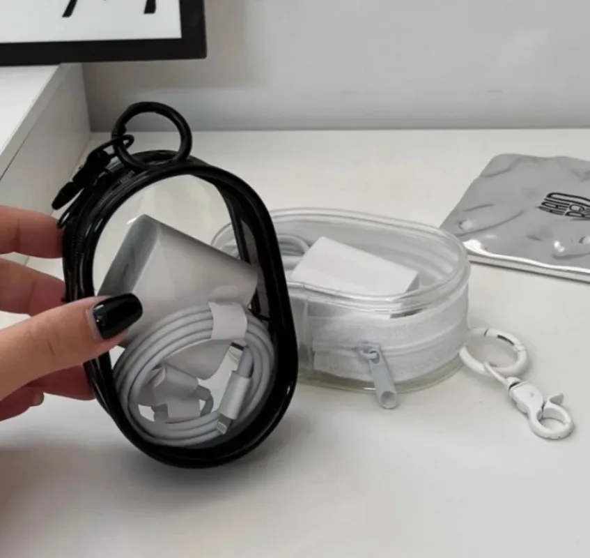 

5PCS Transparent Portable Zipper Cable Organizer Bags | Portable Storage Pouch for Chargers, Earphones Tech Accessories Mobile