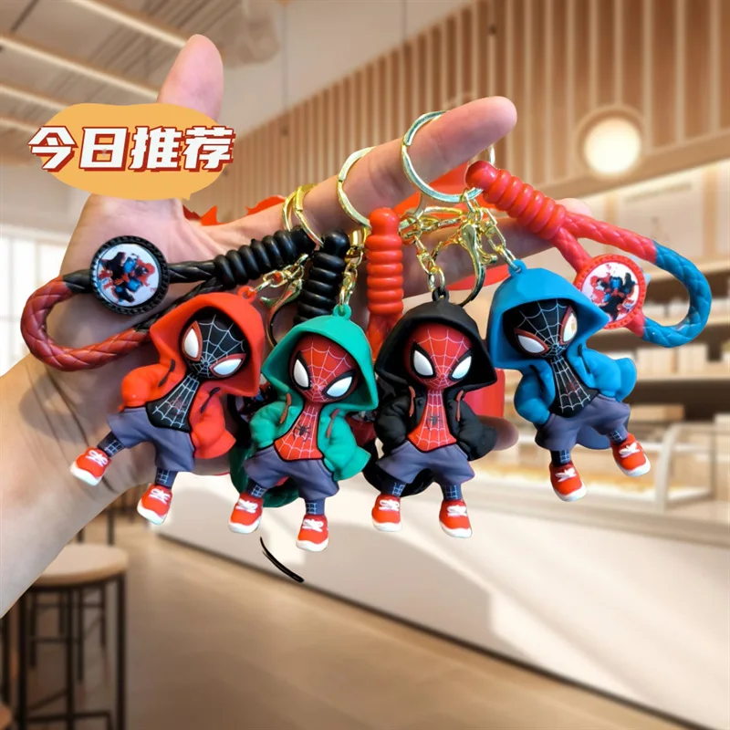 MINISO action doll Spider Man portachiavi accessori anime Spider Man portachiavi bambola zaino ciondolo auto portachiavi giocattolo per bambini