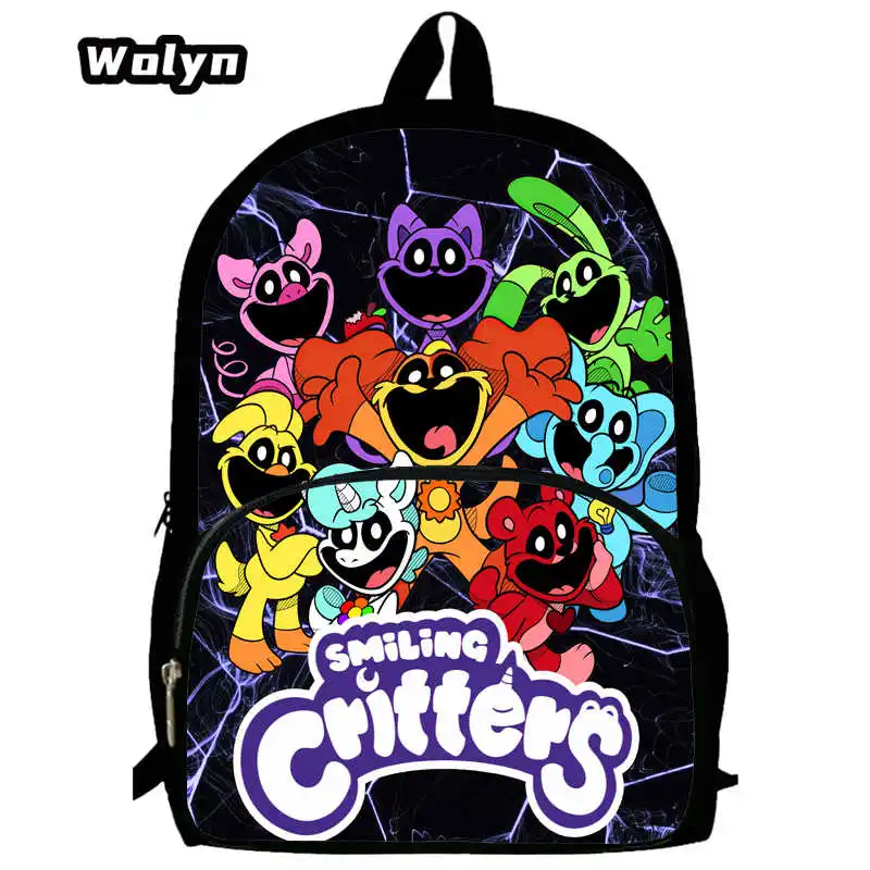 Mochila impressa dos desenhos animados para menino e menina, mochila escolar com um design de desenho animado, que é bom para uma viagem ou como um livro ou um filhote de cachorro