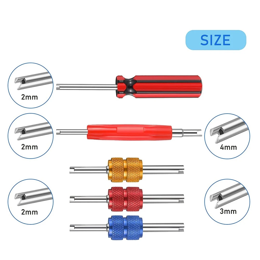 Valve Stem Removal Tool Single and Double Heads Valve Core Remover Tire Repair Tools for Cars Trucks Motorcycles Bikes