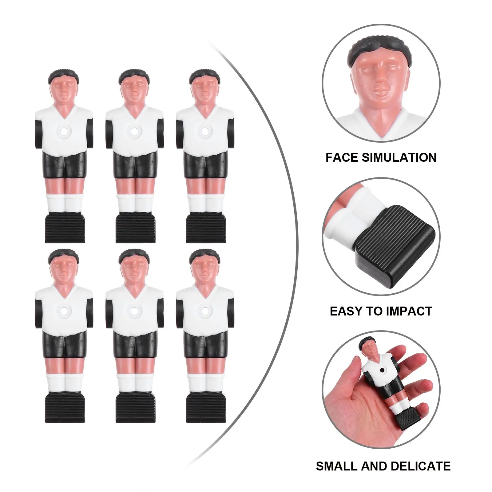 

6 Pcs Foosball Replacement Parts Tabletop Football Guinea Pig Players Environmental Resin Travel