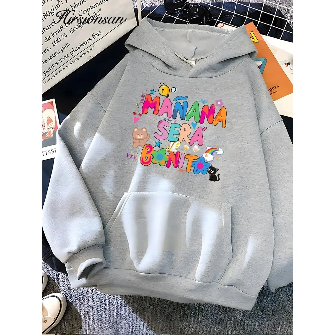 Hirsionsan レディース ソフト ウォーム スウェットシャツ レインボー レター プリント カジュアル 快適 レディース イルト ファイオナブル ストリートウェア