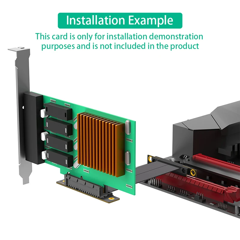 10 ซม.PCI-E4.0 X4 Riser สาย Dual 90 องศา PCIe Gen4 4X to 4X สาย PCI Express Riser Card Ribbon Extender 8 GB สําหรับ PC