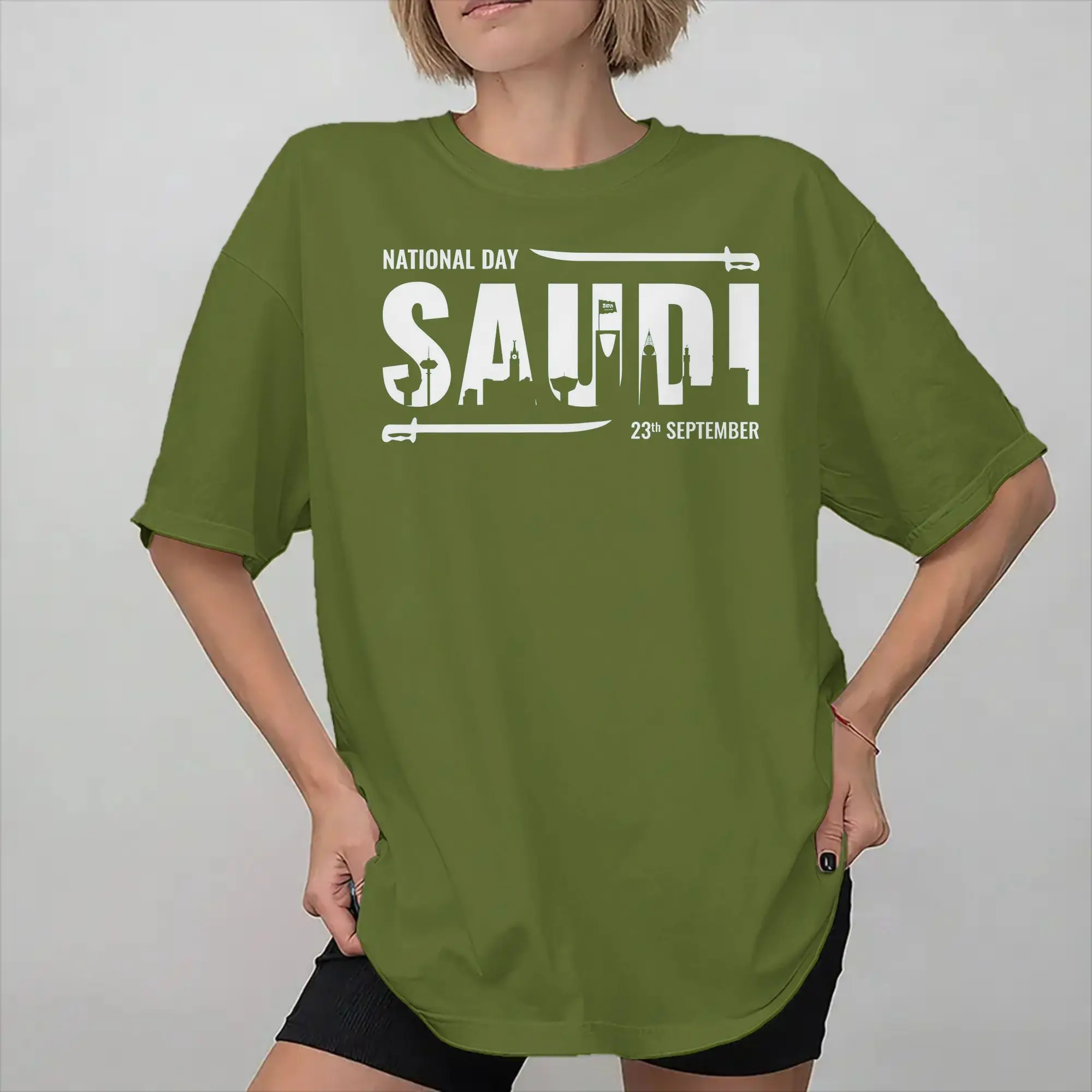 Saudi national day Kingdom Of Saudi Arabia Tee Shirt for Men Women New Arrival T Shirts  100% Cotton Clothing