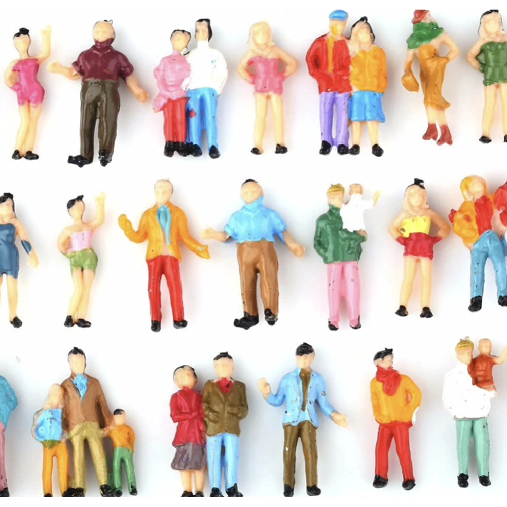 

10 or 25pcs/lot Connected Model People 1:87 Scale Train Railway Mixed Painted Figures Assorted Poses