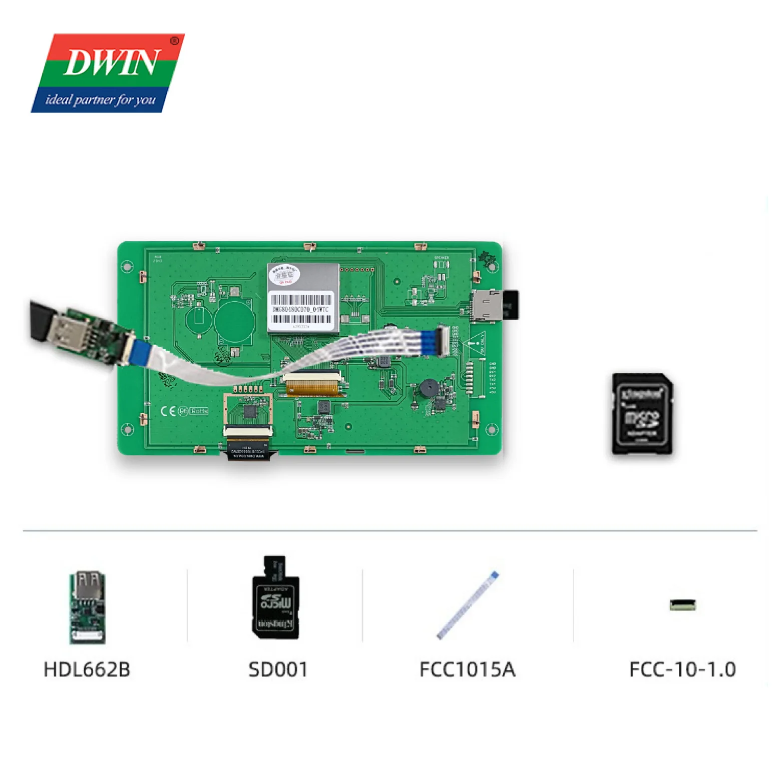 DWIN جديد وصول 7 بوصة 800*480 ذكي HMI UART TN TFT LCM لوحة اللمس شاشة LCD وحدة عرض DMG80480C070_04W