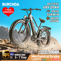 BURCHDA Electric Bicycle 1500W City Road Bicycles 48V20AH Adult Mountain MTB E-Bike 26Inch Fat Tire Cycling Bike RX20