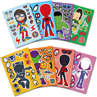 6/12pcs Spidey and His Amazing Friends Puzzle Stickers DIY Make a Face Goodie Bag Fillers Gifts Spiderman Party Favors Supplies