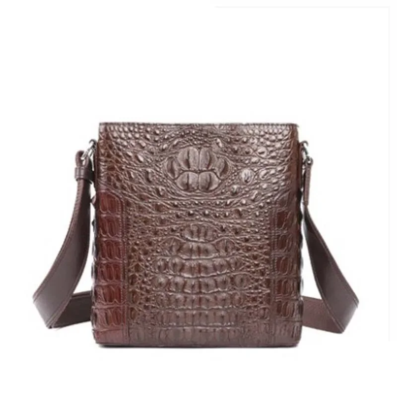 mafeimengge  crocodile leather  single shoulder bag  male  Oblique cross package  large capacity  multi-funct men bag