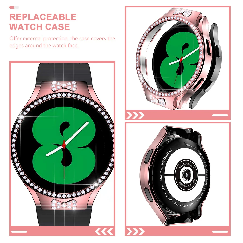

Crystal Decor Watch Case Hollow PC Cover Smartwatch Protector Supplies Durable Practical Long Cover