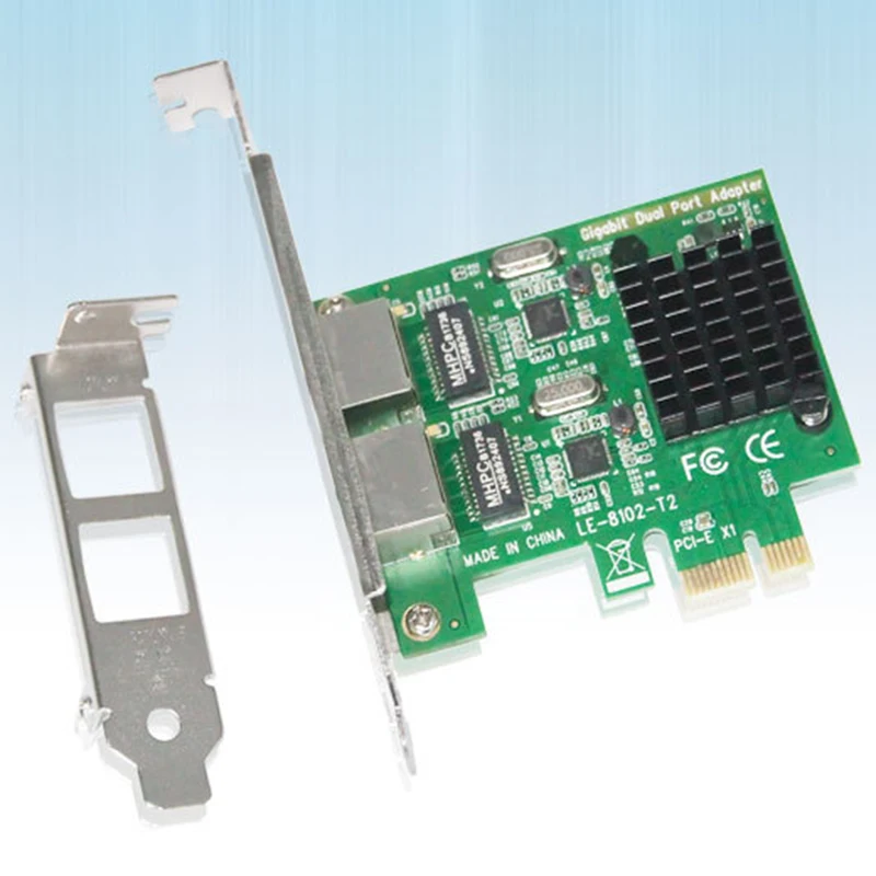 

ГОРЯЧИЙ двухпортовый слот Pci-E X1 Интерфейс Rj45 Гигабитная сетевая карта Ethernet Скорость 10/100/1000 Мбит/с Адаптер Intel 8111G