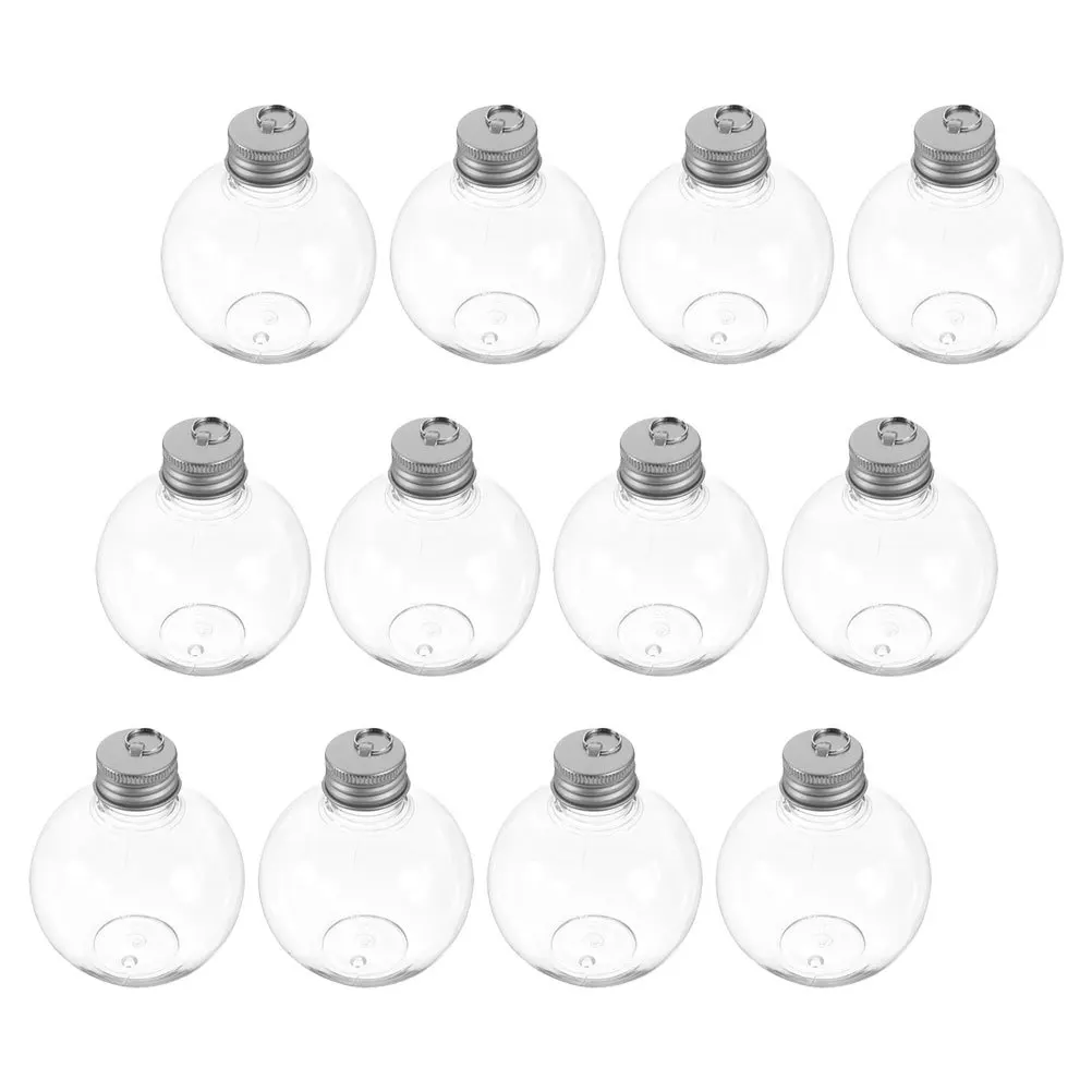

12pcs Transparent Round Bulb Bottle 150Ml Fillable Ornament Ball For Diy Wedding Party Decorations Reusable Juice Container