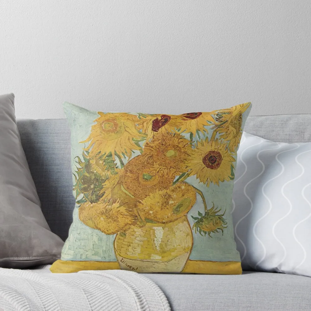 

Sunflowers Van Gogh Throw Pillow Decorative Cushions Christmas Pillows Plaid Sofa pillow