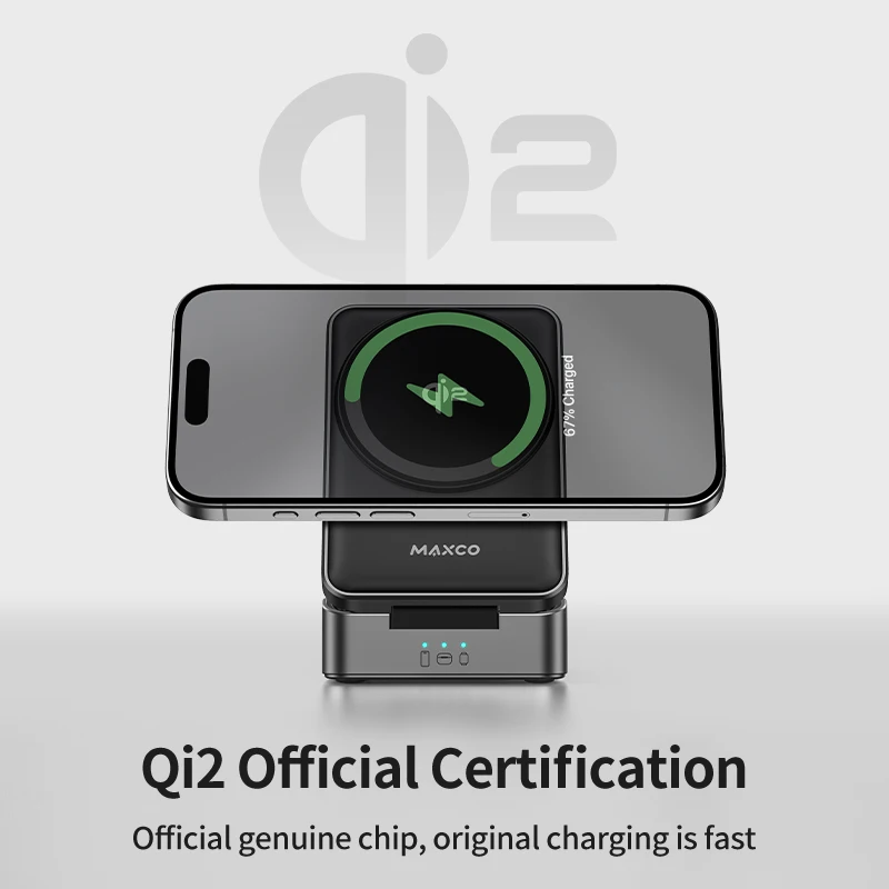 

Беспроводное зарядное устройство Qi2 3 в 1, складное магнитное дорожное зарядное устройство с сертификатом Qi2 15 Вт для IPhone 16/15/14, 5 Вт для Apple Watch, AirPods