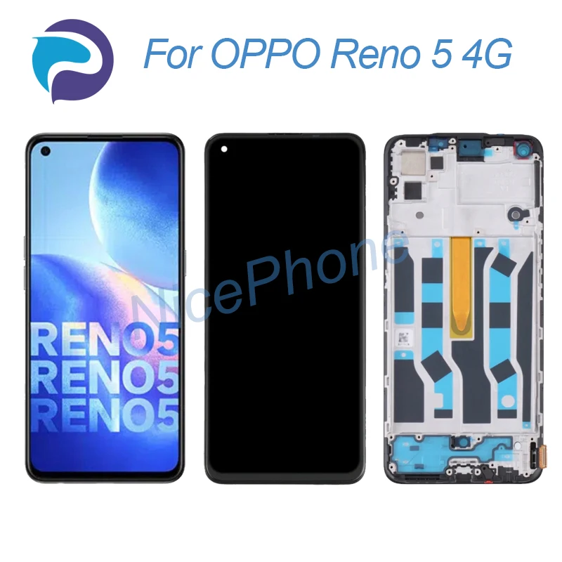 for OPPO Reno 5 4G LCD Screen + Touch Digitizer Display 2400*1080 CPH2159 Reno 5 4G LCD Screen Display