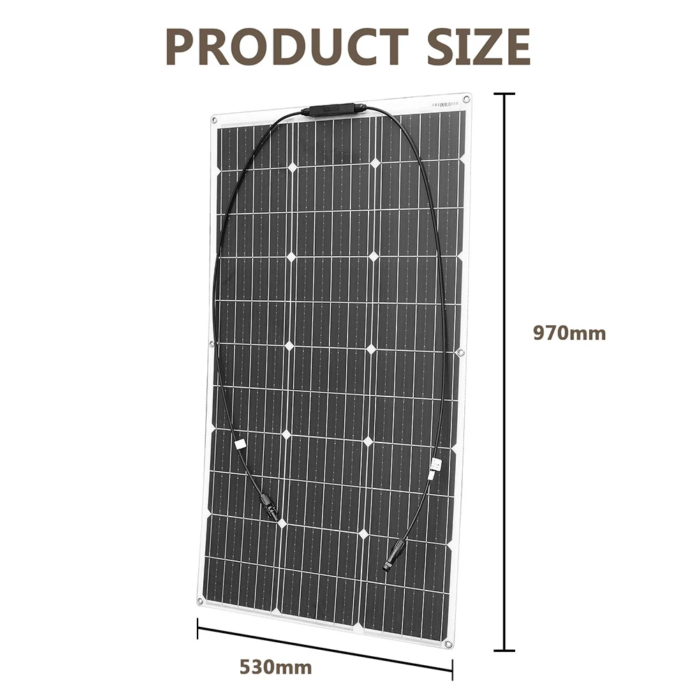 panel solar flexible Kit  de 12v 100w 200w 300w paneles solares con controlador solar para barco, coche, RV y cargador de batería