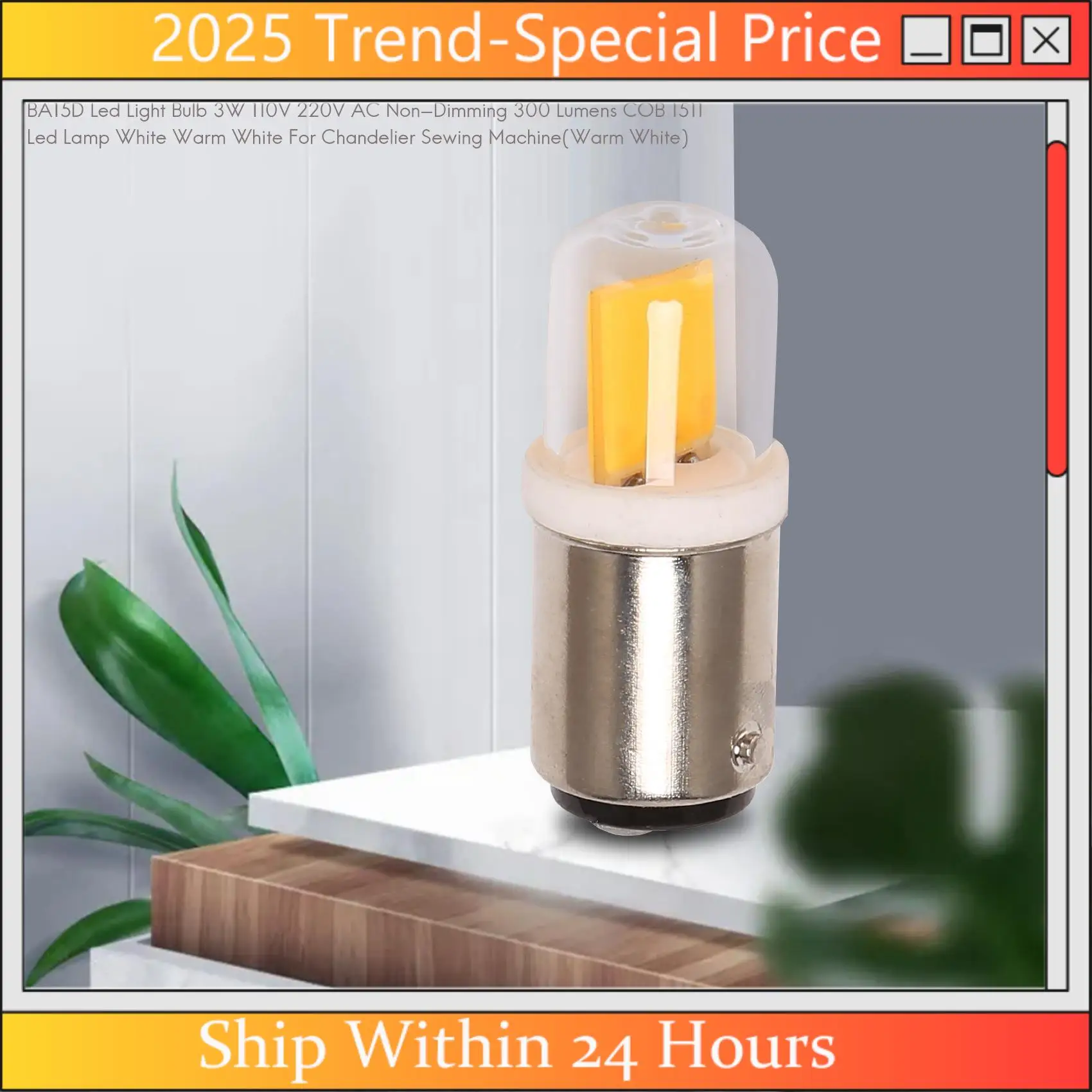 AA64 BA15D Led Light Bulb 3W 110V 220V AC Non-Dimming 300 Lumens COB 1511 Led Lamp White Warm White For Chandelier Sewing Machin