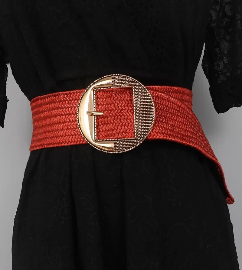 

Женский модный дорожный приморский вязаный эластичный корсет ярких цветов, женский пояс, пальто, пояс, украшение для платья, широкий пояс