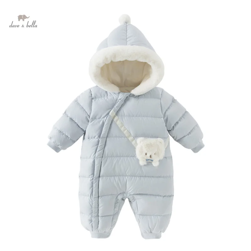 Dave Bella Baby Jumpsuit Newborn Creeper 2024 New Autumn  winter Boys Girls Casual Cute White Duck Down Romper Warm DB4243213