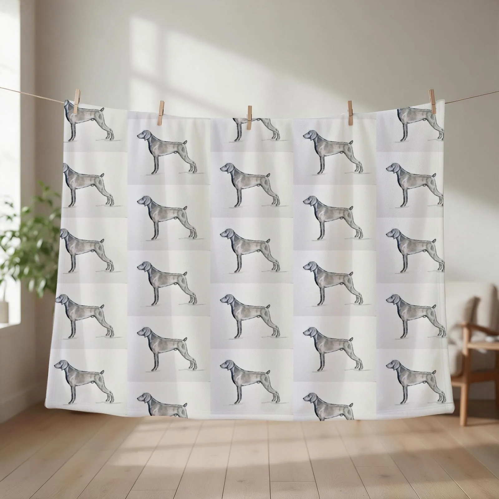 Weimaraner Throw Blanket couch cozy soft plush fuzzy picnic outdoor blanket