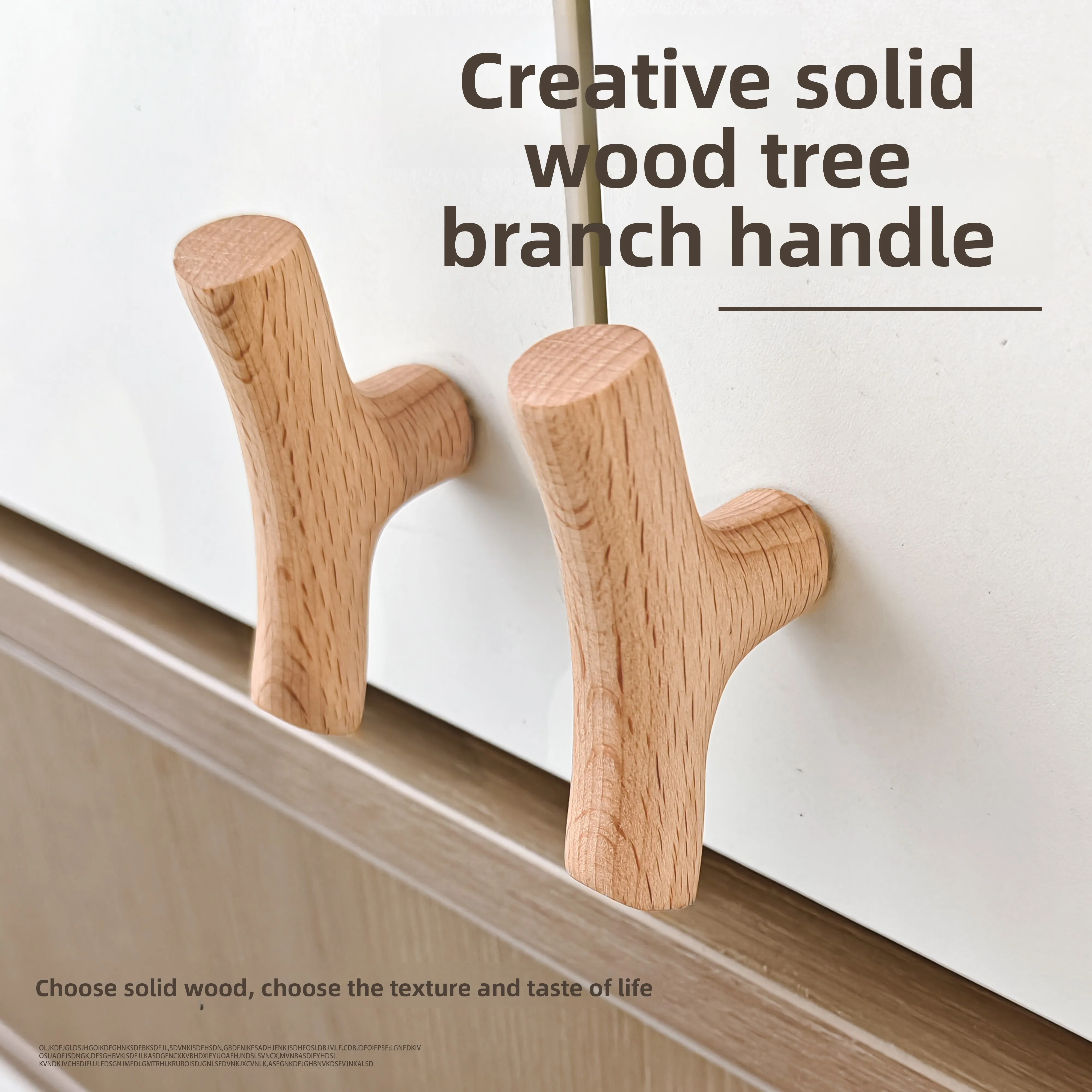 Creative Solid‑Wood Branch‑Shape Cabinet Pull Handle Furniture Knob for Cabinet Wardrobe Cupboard Drawer Home Hardware Decor