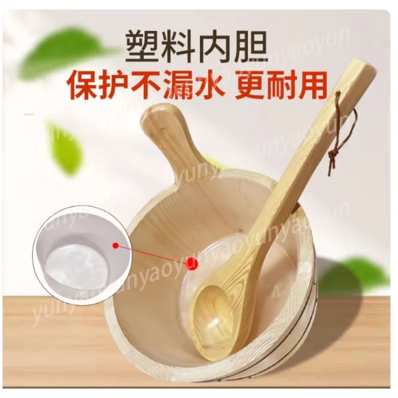Sauna Room Sauna Stove Wooden Watering Bucket Spoon Scoop Shower Bucket Home Spa Steam Room Accessories