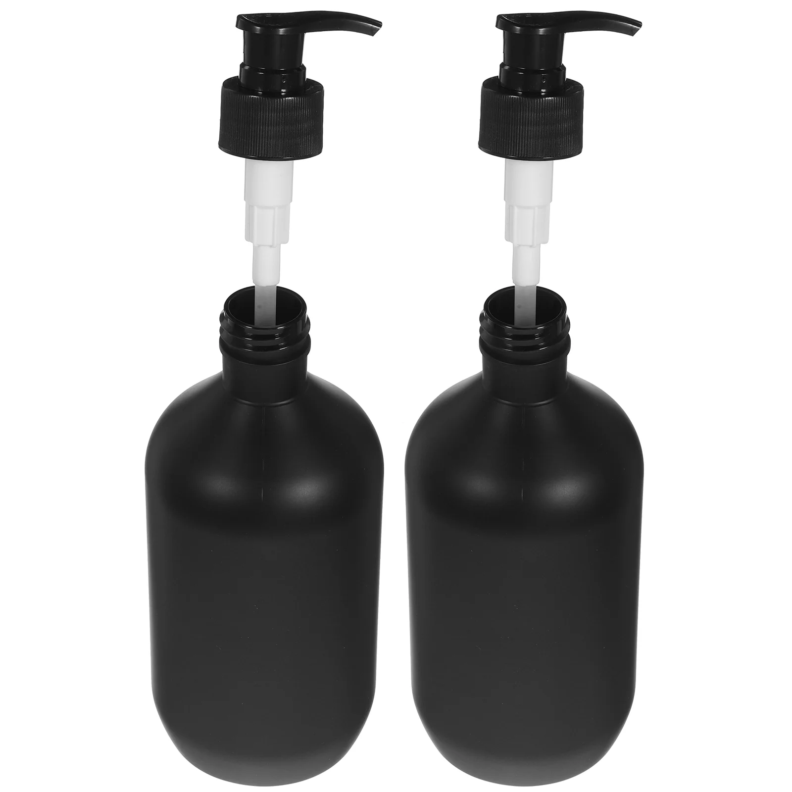 

2 Pcs Travel Shampoo Bottles 500ml Black Matte Shower Gel Lotion Empty 2pcs Dispenser Bathroom Dispensers Manual Soap