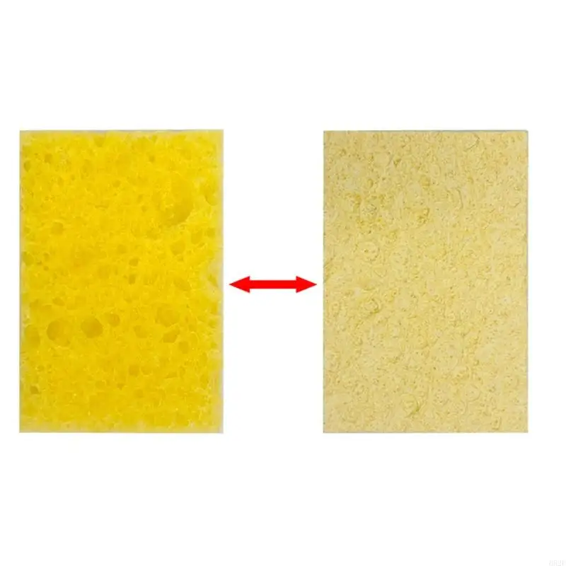 652F Yellow Soldering Cleaning Sponge, High Temperature Enduring Soldering Tip Cleaner for Electric Welding Accessory 10pcs