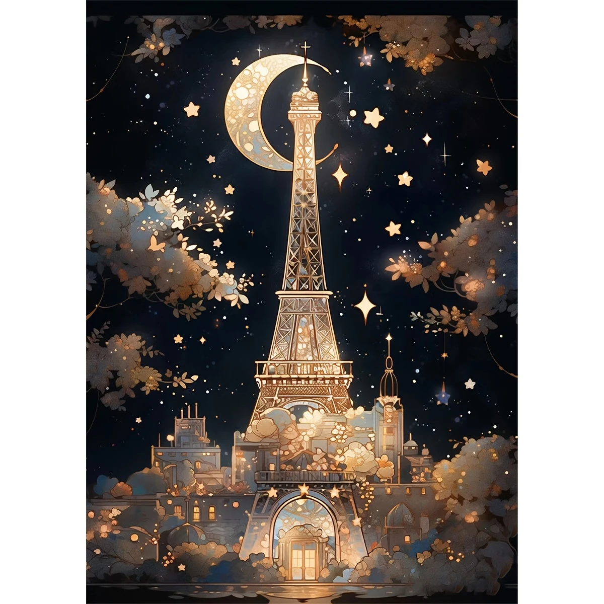 

Пазлы «Лунная ночь: Эйфелева башня» 500/1000/1200/2000 элементов – семейные игры для игровой комнаты, спальни, домашнего декора