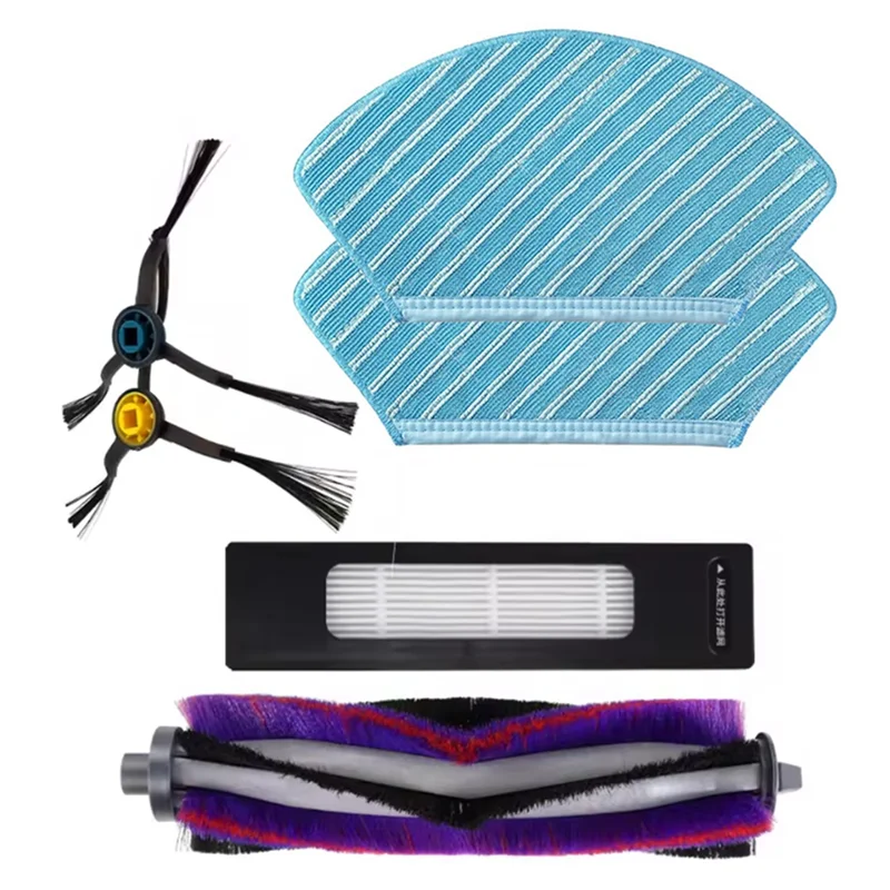 UNCL 6PCS สําหรับ Midea M7 / M7 Pro / M7 Max / Eureka NER700 เครื่องดูดฝุ่นแปรงหลักแปรงด้านข้างกรอง Mop ผ้า