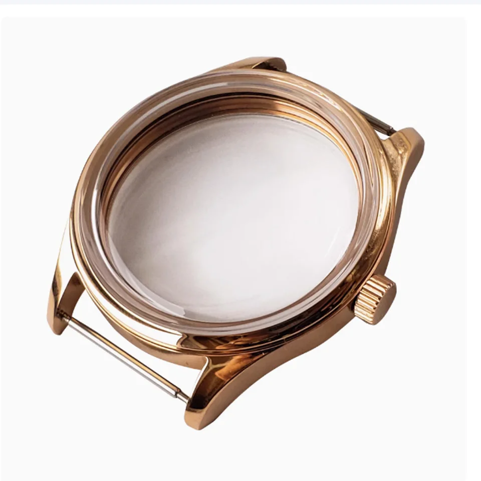 42 มม.สแตนเลสสตีลเหมาะกับ 37 มม.นาฬิกาสําหรับ ETA6497/6498/ST3600/ST3620 การเคลื่อนไหว 3ATM Bubble Glass