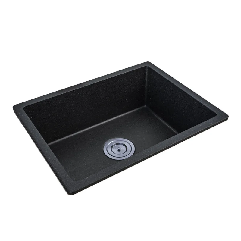 

kitchen washing basin, Japanese style large single tank integrated dishwashing black