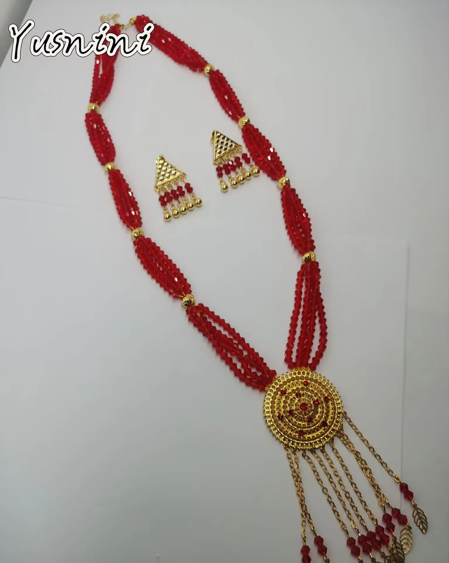 

New UK 24K Gold Plated Necklace Earrings Wedding Party Jewelry Set as a Holiday Gift for Women YY10757